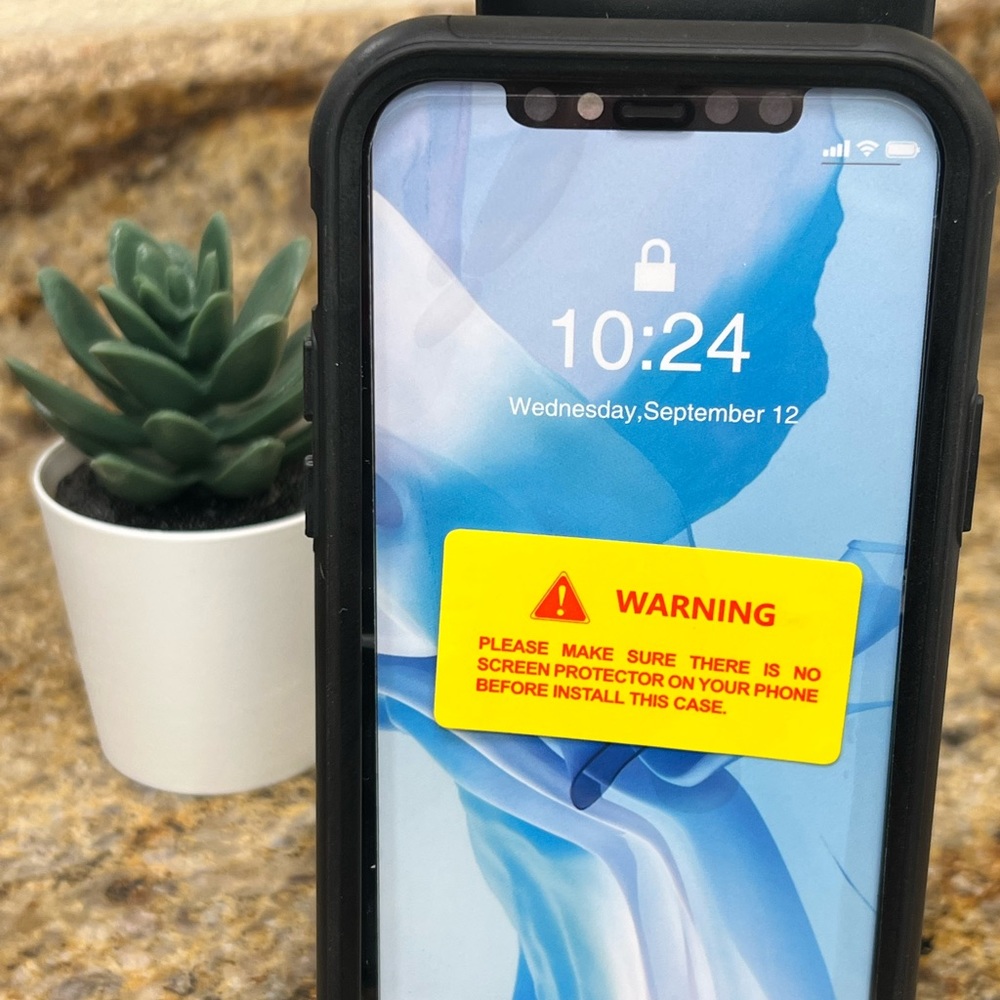 iPhone 12 Phone Case, Clear with Black edges
